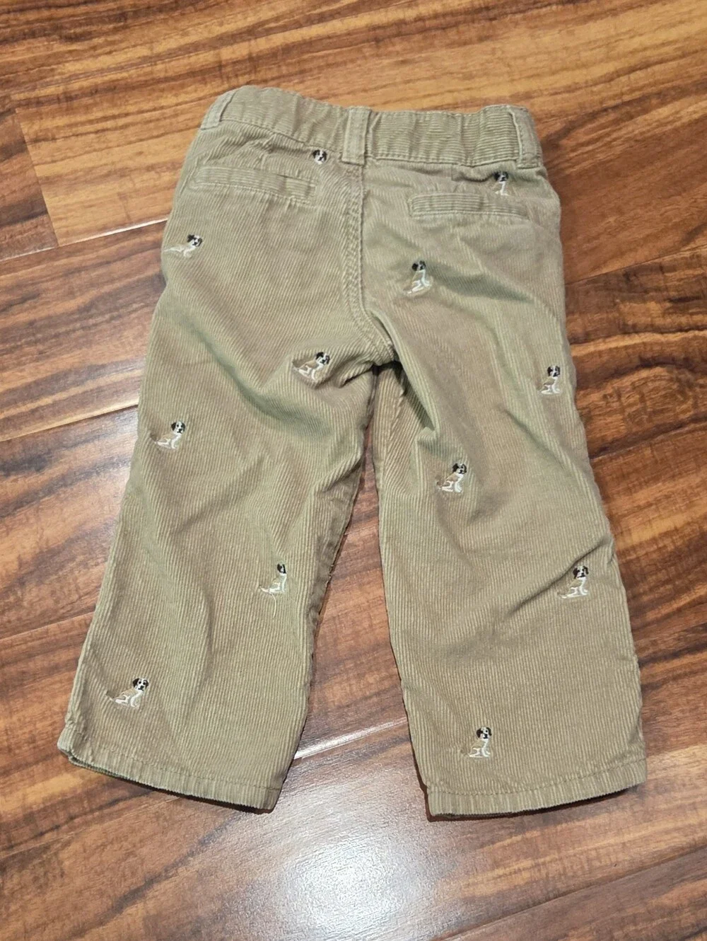 Gymboree EUC 2T Reversible Striped Top and Beige Dog Corduroy Pants